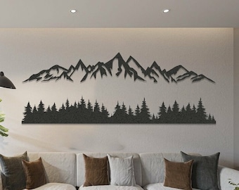 Mountain Metal Wall Art: Pulverbeschichteter Gebirgszug-Dekor