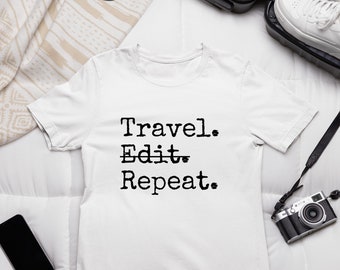 Travel Edit Repeat - Unisex Jersey Short Sleeve Tee. Travelers, photographers, and videographers sometimes just need to enjoy the travel.