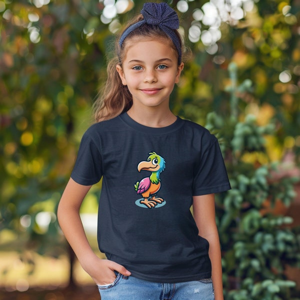 T-shirt Animal Dodo Coloré Pour Marmailles, Île de La Réunion, Douceur Coton, Style Unique, Cadeau Parfait, Quocumque, Vêtement Enfant Ado