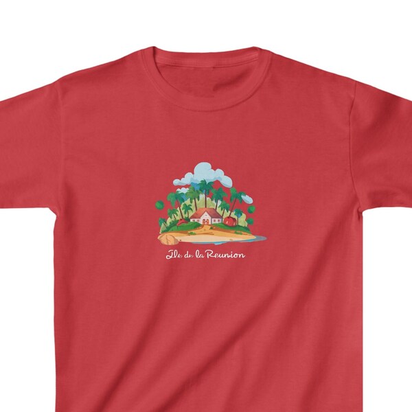 T-shirt "Île de La Réunion" Pour Marmailles, Douceur Coton, Style Unique, Cadeau Parfait, Quocumque, Vêtement Enfant Ado, élégance créole