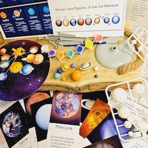 Montessori Système Solaire artisanat pour enfant : planétarium , planètes miniatures, cartes. Dès 5 ans CP CE1 CE2 CM1 CM2 Personnalisé