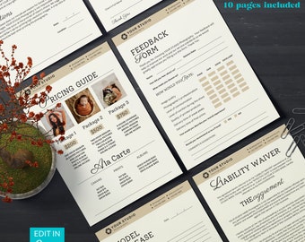 Photography Business Forms Bundle, Photography Forms Template Set, Canva template, Photography contract bundle, Photographer forms, A4 size