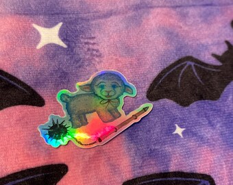 Lamb Mini Holographic Sticker (2x2)