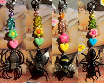 Pretty little pests bug Charms keychains