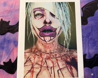 Death Note Rem Art Print: Dark Anime, Ethereal Makeup (4x6)