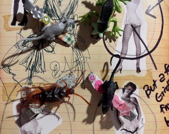 Creature clips: bug / rodent / amphibian barrettes hair clips