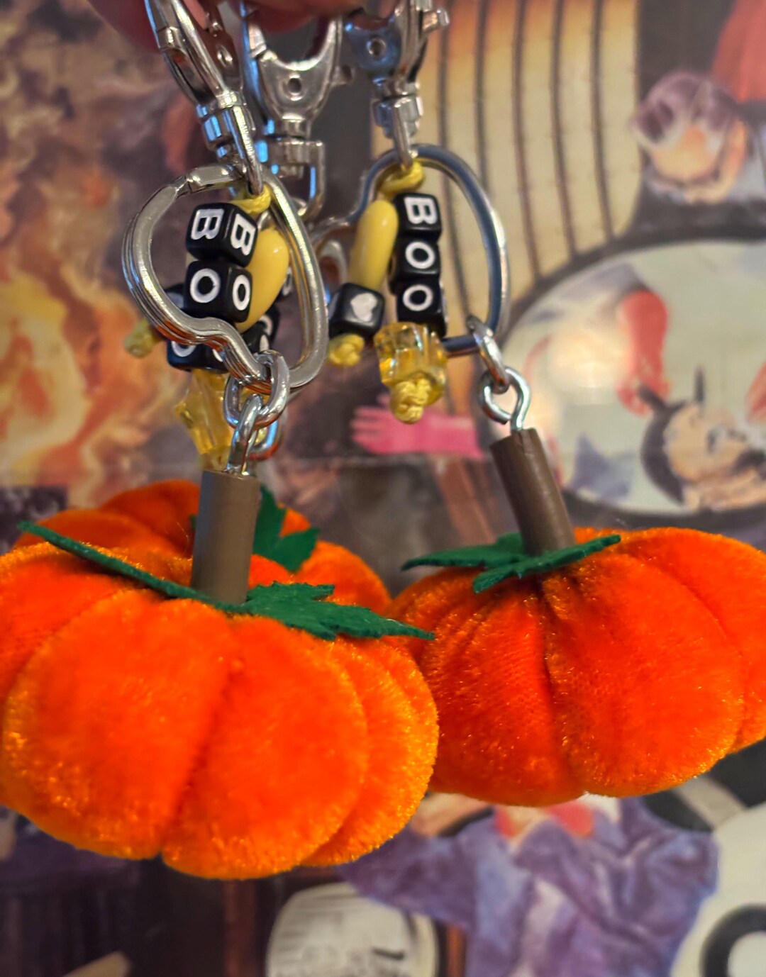 Pumpkin Boo Heart Keychains - Etsy