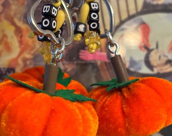 Pumpkin boo heart keychains