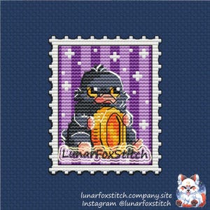 Magische Bestie Briefmarke Kreuzstich Stickmuster - Zauberer Hexe Magie Schule Fantasy Zauber Tarot Stickerei - PDF Sofortdownload