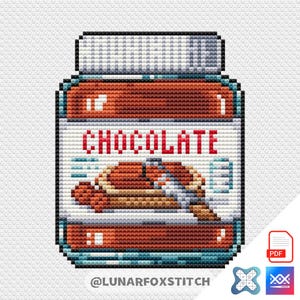 Korsstygnsmönster med chokladpålägg - matkök sött bröd pixelbroderi (PDF-nedladdning)