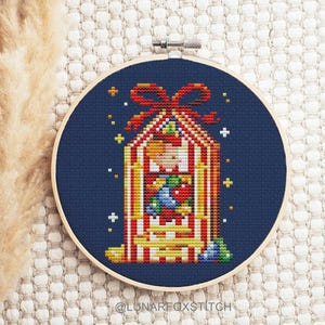 Magische snoepjes kruissteekpatroon - tovenaar heks school fantasieboek halloween spookachtig seizoen borduurwerk - pdf direct download - klein