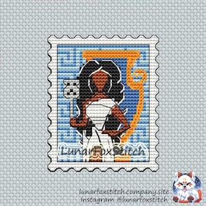 Patrón de punto de cruz de la estampilla postal "Las Musas 2" - Linda niña mitología griega Hades Hércules viaje bordado - PDF Descarga instantánea - Pequeño