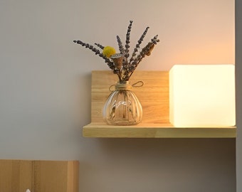 1 Stück moderne Holzlampe, Schlafzimmer-Regal-LED-Lampe, Nachttischlampe, Wohnzimmer-Wohndekoration, schwebende Lampe, Unterputz-Wandlampe, weiches Licht