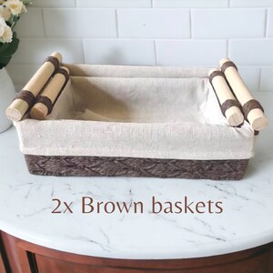 2er Set, Elegante Körbe, Aufbewahrungskorb, Handgemachte Badezimmer Organisation, Wohnkultur, Küchen Aufbewahrung, Fach, Box Regale, Geschenkboxen Brown Set