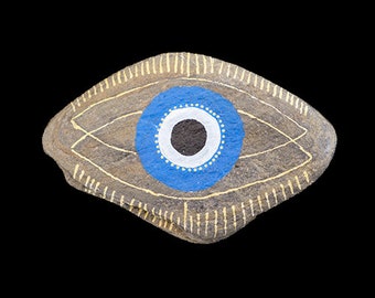 Golden Blue Nazar Handmade Talisman Stone