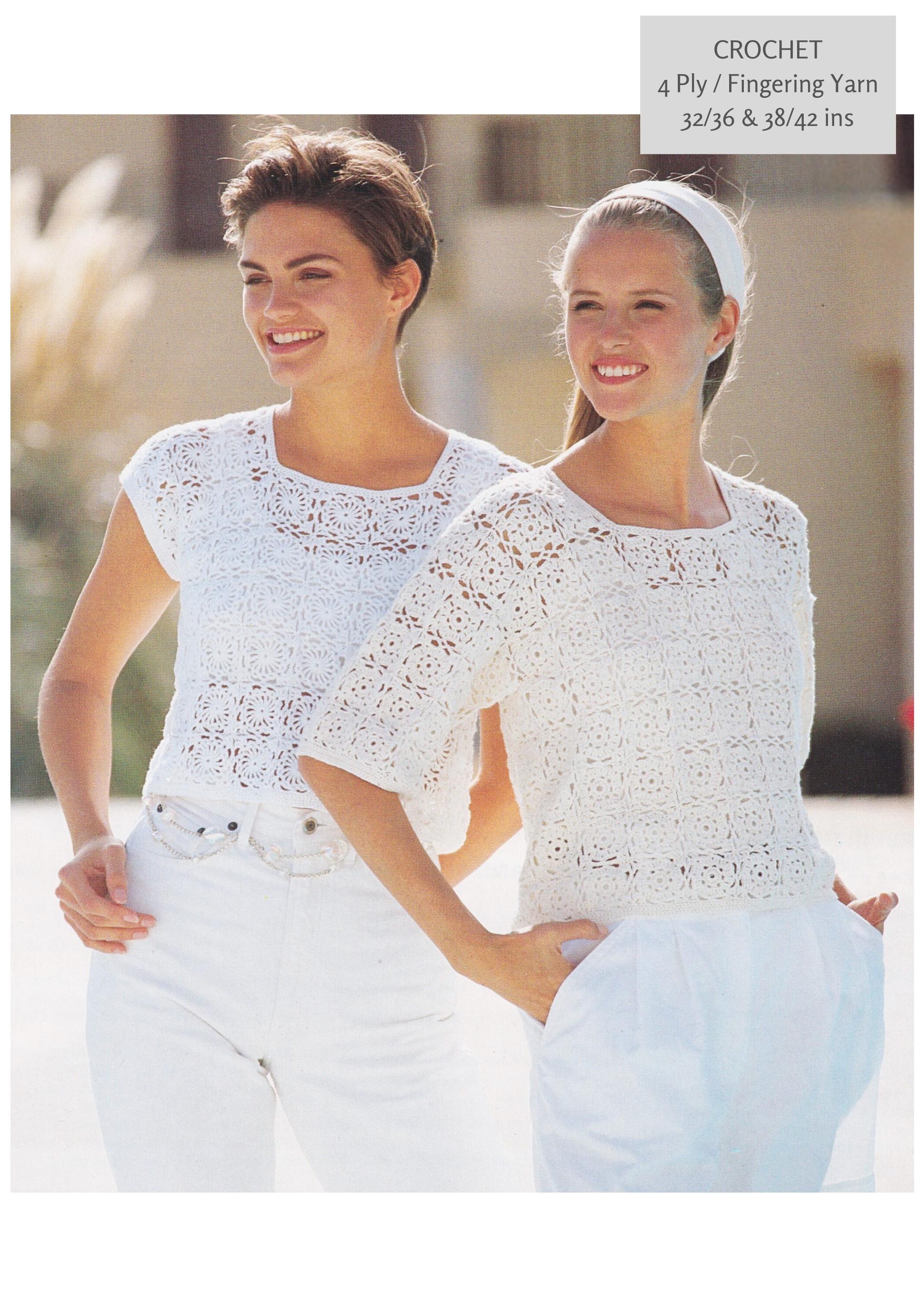 Crochet Tops Granny Square Pattern 4 Ply / Fingering Fine Crochet Tops Granny Square Pattern 4 Ply / Fingering Fine
