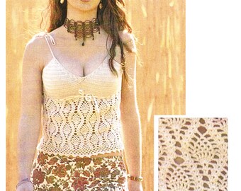 Crochet Vest Top Festival Crochet Pattern Twilleys of Stamford Lyscordet Yarn Womens Tank Top Crochet PDF Pattern in English Only.