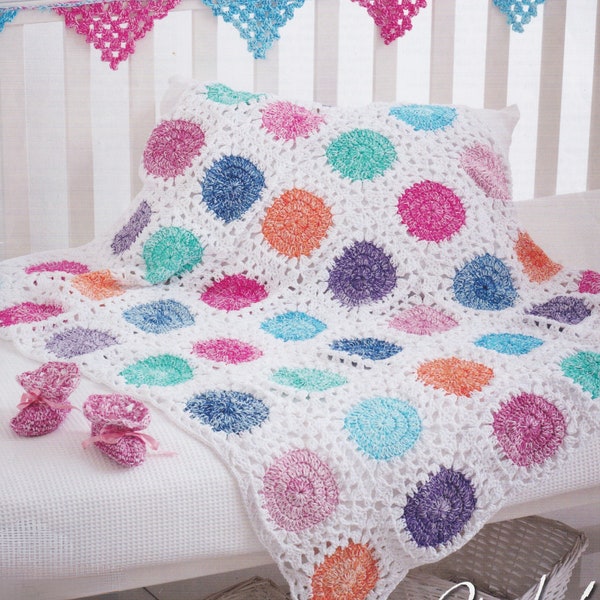 Crochet Pattern for Baby Blanket, Booties and Bunting DK / 8 Ply Yarn Granny Square Blanket PDF Pattern