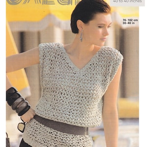 Crochet Top Ladies Summer Top Pattern DK / 8 Ply Yarn Womens Vest Top Crochet PDF Pattern in English Only.