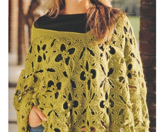 Crochet Poncho Pattern Adult Granny Square Poncho DK / 8 Ply Yarn PDF Pattern in English Only.