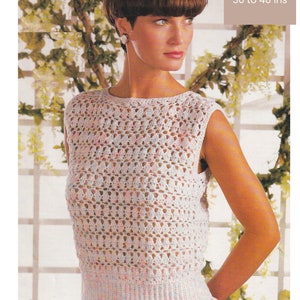 Crochet Top Ladies Summer Top Pattern DK / 8 Ply Yarn Womens Vest Top Crochet PDF Pattern in English Only.