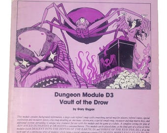 Advanced Dungeons & Dragons Vault of the Drow First Printing 1978 D3 # 9021