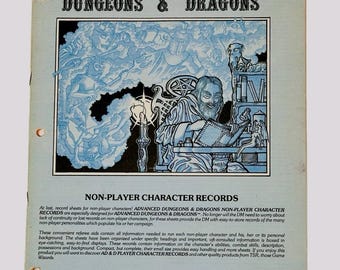 Advanced Dungeons & Dragons Non-Player Character Records NPC 1979 TSR #9030