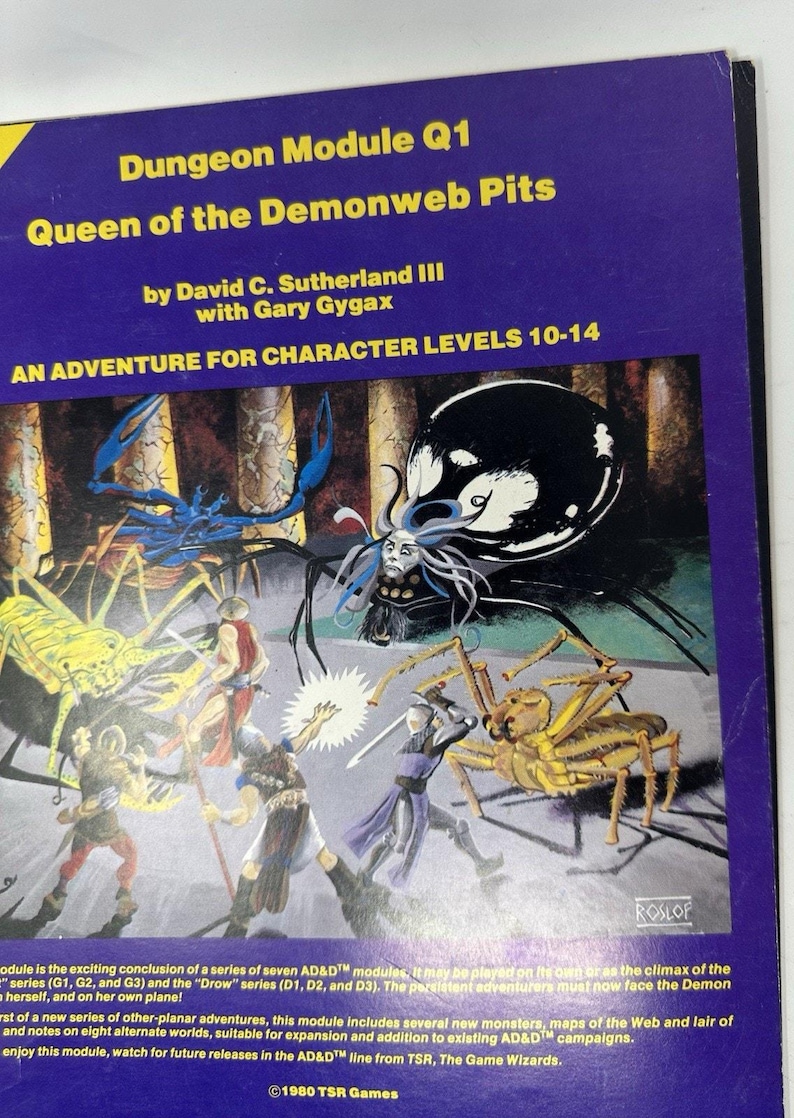 AD&D Module Q1 - Queen Of The Demonweb Pits - TSR - Complet, état Correct