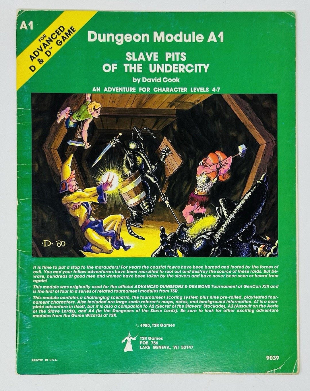 Slave Pits of the Undercity 1980 Advanced Dungeons & Dragons Module A1 ...