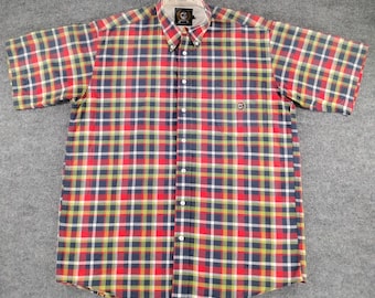 Cinch Men's Plaid Short Sleeve Button-Up Shirt Large Casual Outdoor Workwear