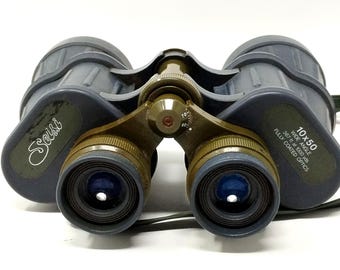 Vintage 1960s Selsi 10x50 Japanese Wide Angle Binoculars Field Glasses