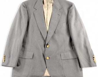Vintage 70's 80's Givenchy Monsieur Tan Linen Peak Collar Double