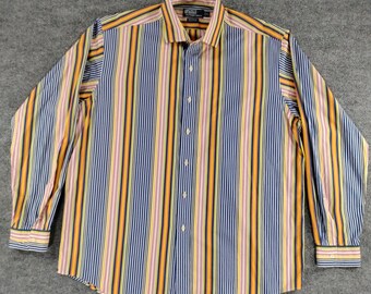 Vintage 90's Polo Ralph Lauren Westerton Striped Long Sleeve Button Up Shirt Men's Xl