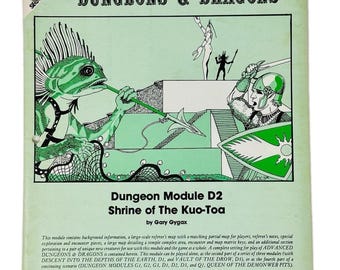 Advanced Dungeons & Dragons Shrine of the Kuo-Toa First Printing D2 # 9020