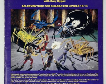 Dungeons and Dragons Queen of the Demonweb Pits 2nd Print Q1 RPG TSR 1980 #9035