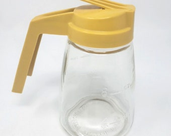 Federal Housewares Glass Syrup Dispenser Gold Pitcher  4.5"