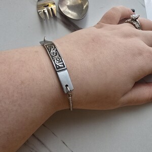 Patterned silverware bracelet - Statement jewelry made from spoons or forks - stainless steel