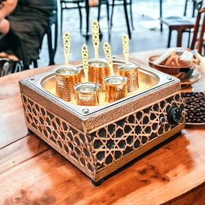 Traditional Copper Turkish Heating Sand Coffee Maker Small