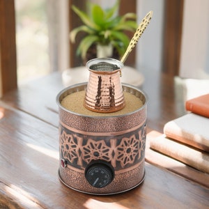 Traditional Copper Turkish Heating Sand Coffee Maker Small Circle Trend Design Machine 110 ~ 230 Volt With Coffee Pot