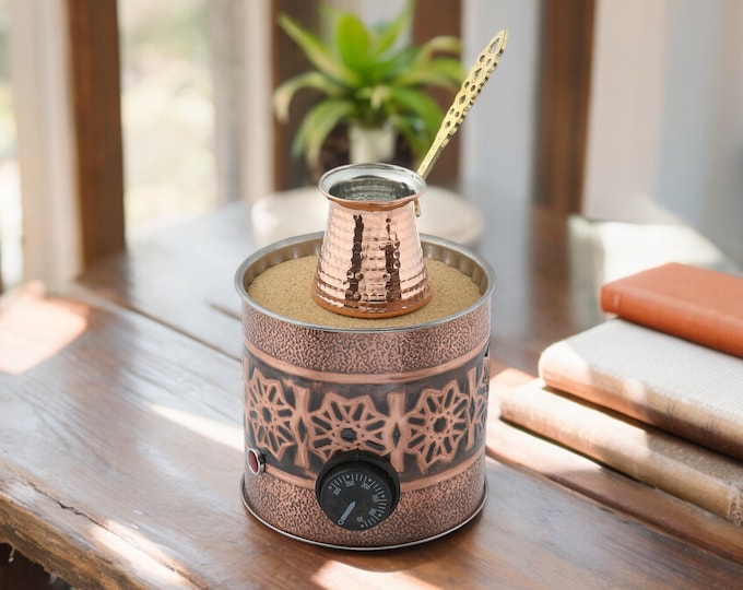 Traditional Copper Turkish Heating Sand Coffee Maker Small Circle Trend Design Machine 110 ~ 230 Volt With Coffee Pot