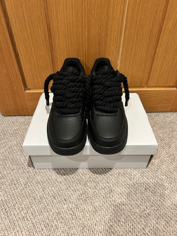 Custom Rope Lace Air Force 1 - Black / Black - Etsy