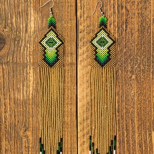Boucles d&#39;oreilles perlées yawanawa