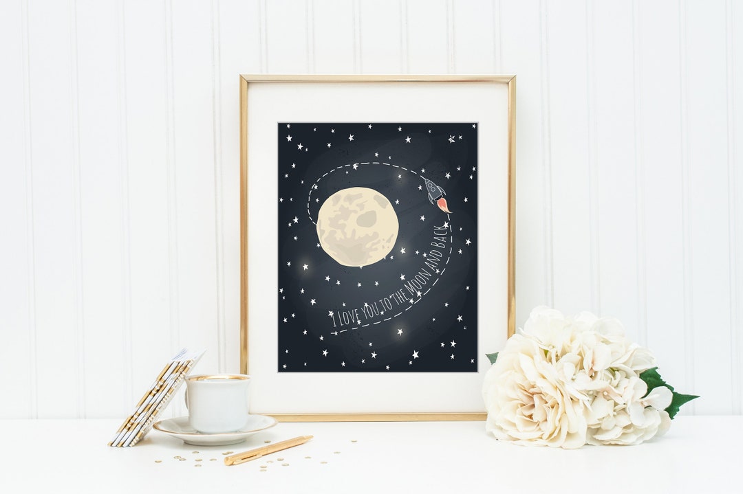 I Love You to the Moon and Back Printable Artwork, Quote, Boy Room ...