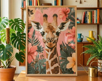 Giraffe Art Print Giraffe Wall Art Giraffe Nursery Print Safari Animal Wall Art Giraffe Painting Wildlife Artwork for Baby Room or Home
