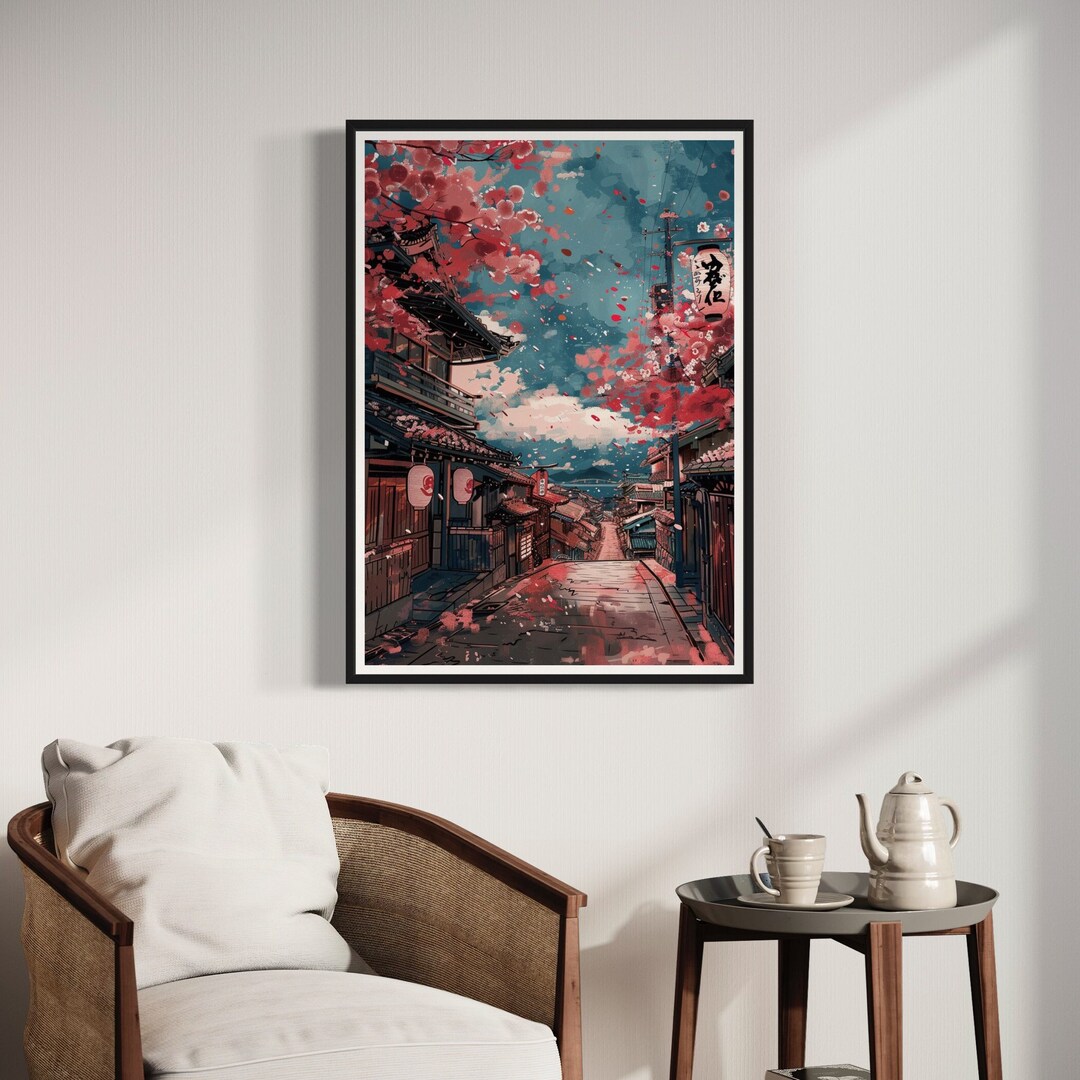 Pink Cherry Blossoms Art Print Japanese Floral Travel Poster Japan ...