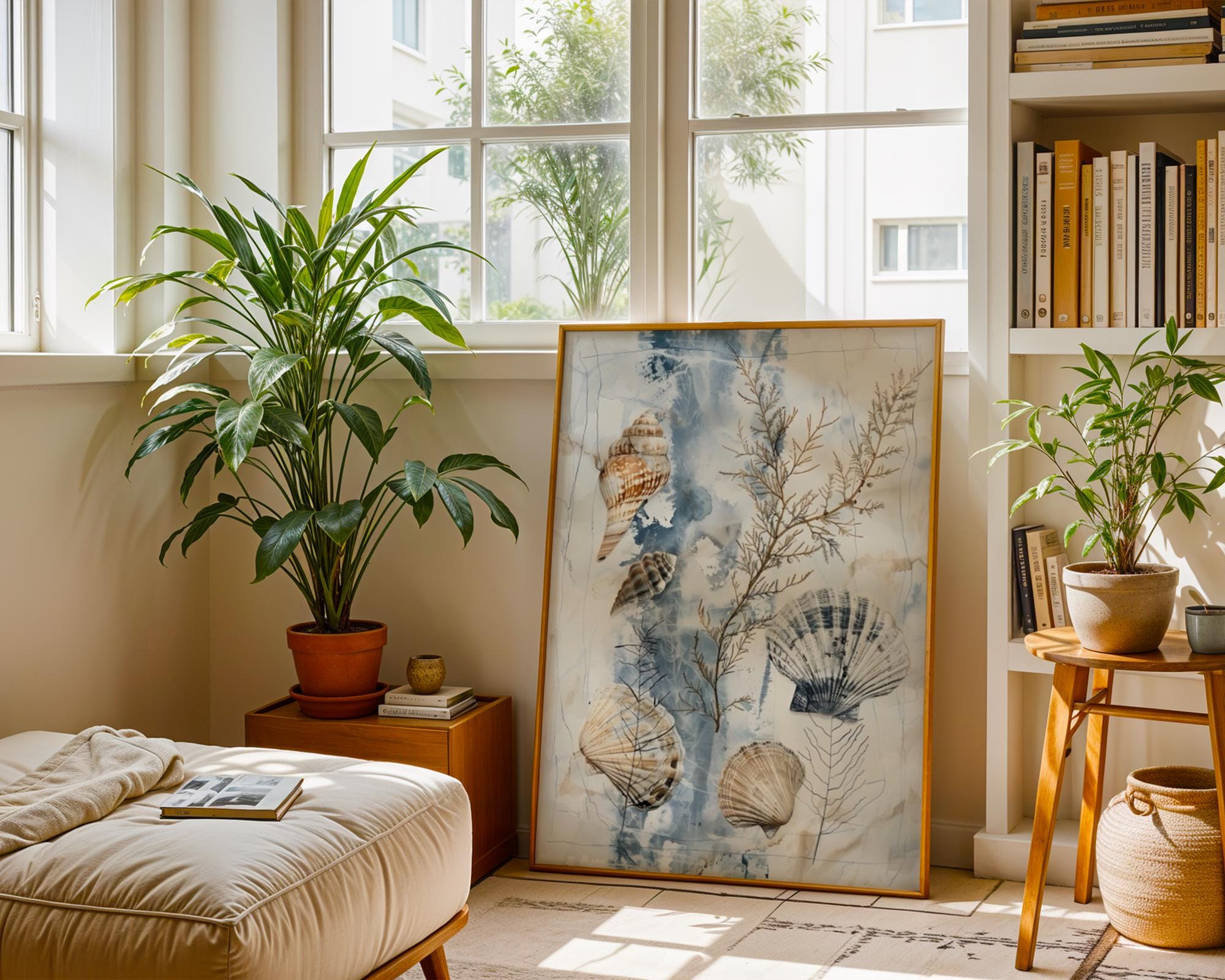 Seashell Art Print Coastal Beach Decor Ocean Nautical Theme Bathroom ...