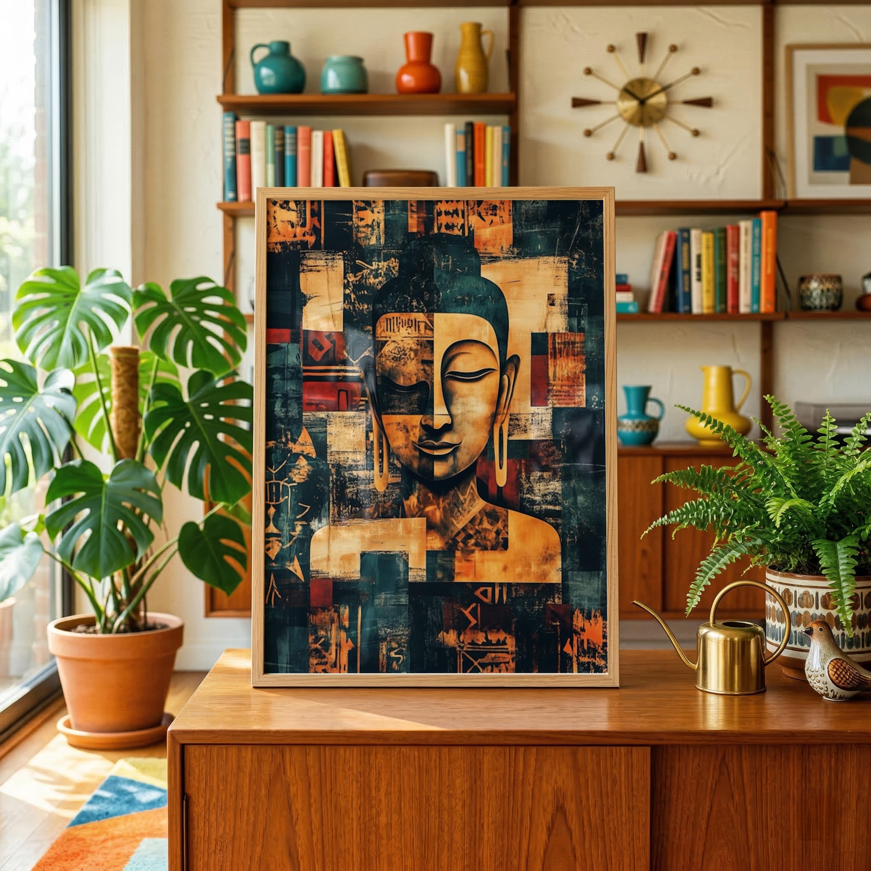 Buddha Art Print Zen Meditation Poster Spiritual Abstract Decor Asian ...