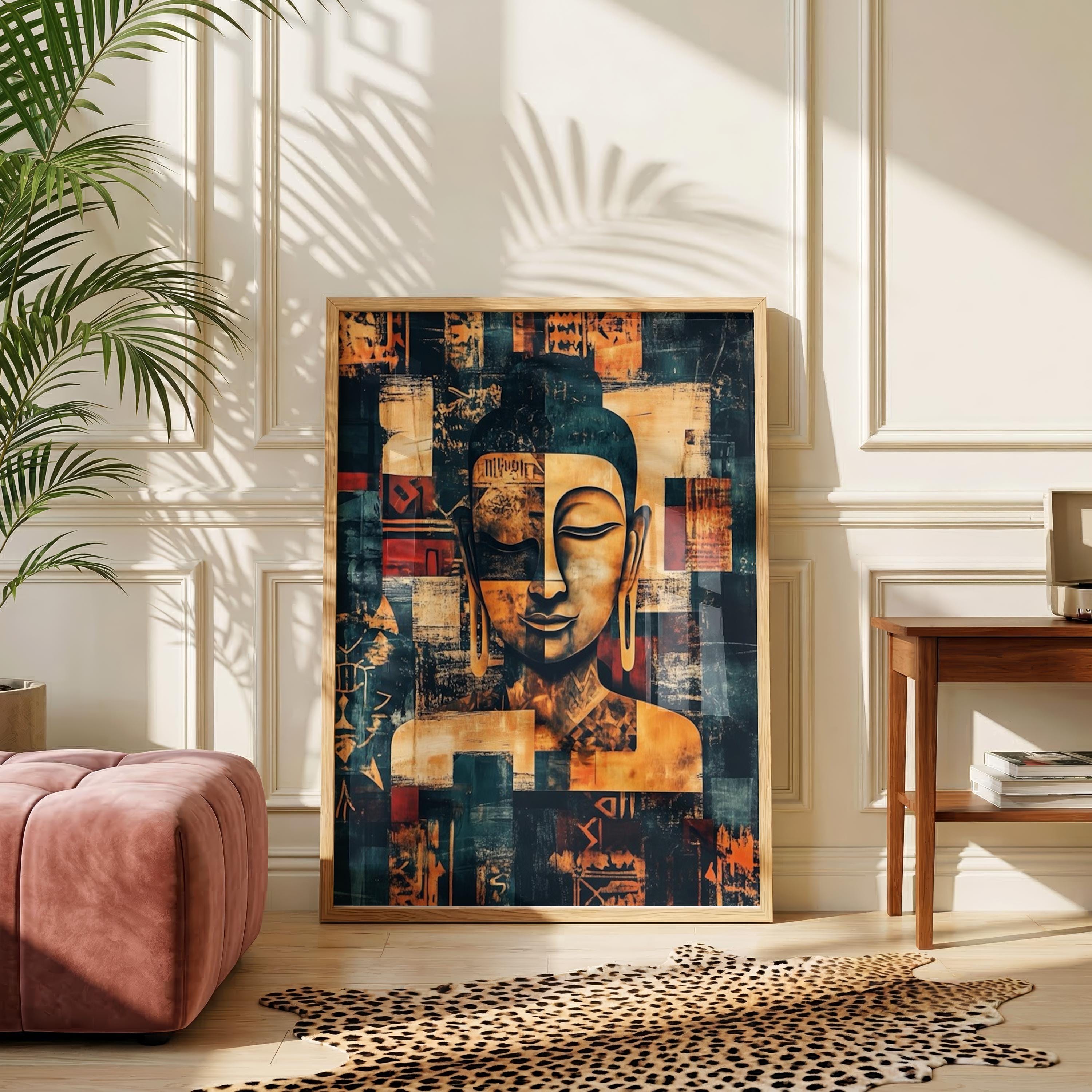 Buddha Art Print Zen Meditation Poster Spiritual Abstract Decor Asian ...
