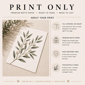 The image is a promotional poster for premium matte paper, featuring a close-up of a leafy plant on a white background.