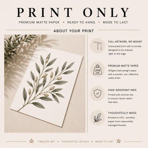 The image is a promotional poster for premium matte paper, featuring a close-up of a leafy plant on a white background.